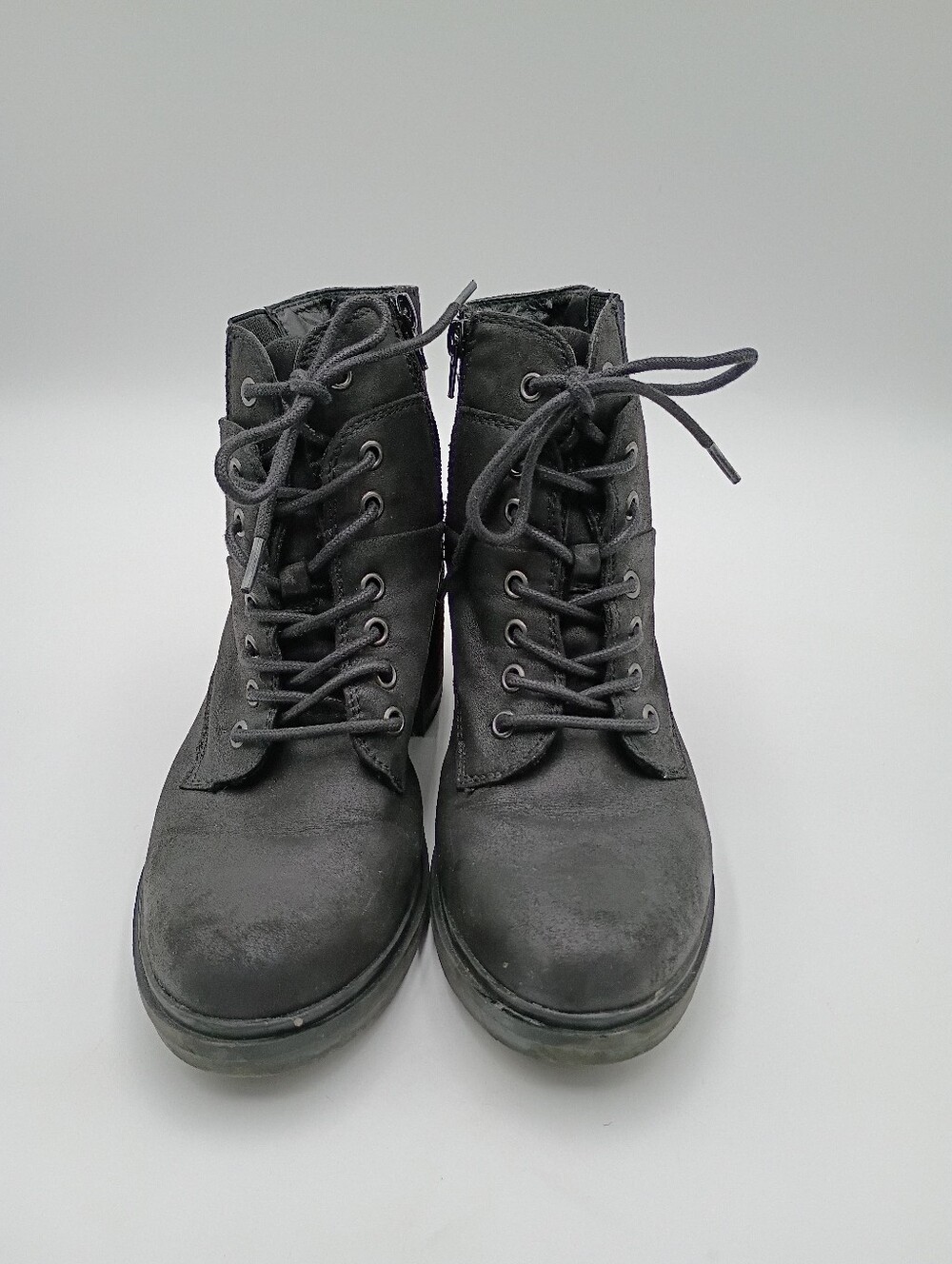 Crown Vintage Chandler Womens Heeled Ankle Boot Bootie Black Faux Leather Size 8